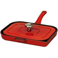 Chasseur PUC438008 Doppelgrill, 36 x 25 cm, Rubinrot, emaillierter Gusseisen, innen schwarz