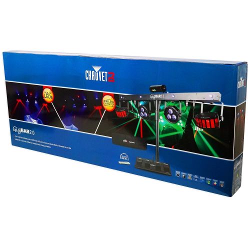  (2) Chauvet GigBar 2.0 DMX LED 4-In-1 Light FX Bars wStands+Fogger+DMX Cables