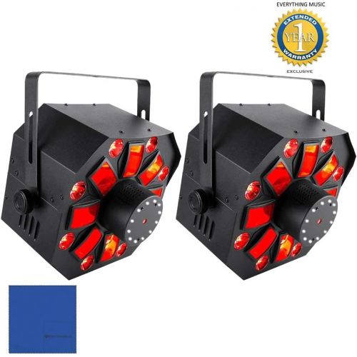  Chauvet DJ Swarm Wash FX DerbyWashStrobe Multi-Effect Fixture 2-Pack With Microfiber and 1 Year EverythingMusic Extended Warranty