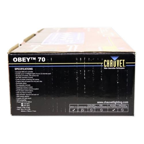 Chauvet DJ OBEY70 Obey 70 Lighting & Fog DMX-512 Controller and 10 & 25 Cables