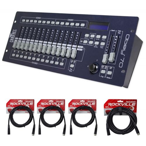  Chauvet DJ OBEY70 Obey 70 Lighting & Fog DMX-512 Controller and 10 & 25 Cables