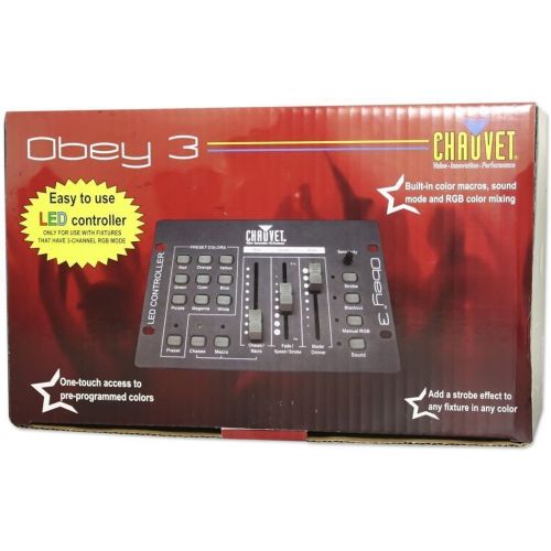  Chauvet DJ Obey 3 Universal Dmx 512 Controller With 3 Channels + DMX Cable