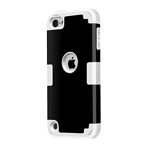  [아마존베스트]Case for iPod 5 6 7- CheerShare iPod Touch 7 6 5 Case, The Best Silicone Shockproof High Impact Layered Case + Protective Cover Case for iPod Touch 5th 6th 7th Generation(Black + G