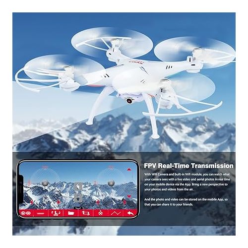  Cheerwing Syma X5SW-V3 WiFi FPV Drone 2.4Ghz 4CH 6-Axis Gyro RC Quadcopter Drone with Camera, White