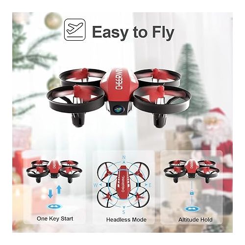  Cheerwing CW10 Mini Drone for Kids WiFi FPV Drone with Camera, RC Drone Gift Toy for Boys and Girls with Auto Hovering, Voice Control