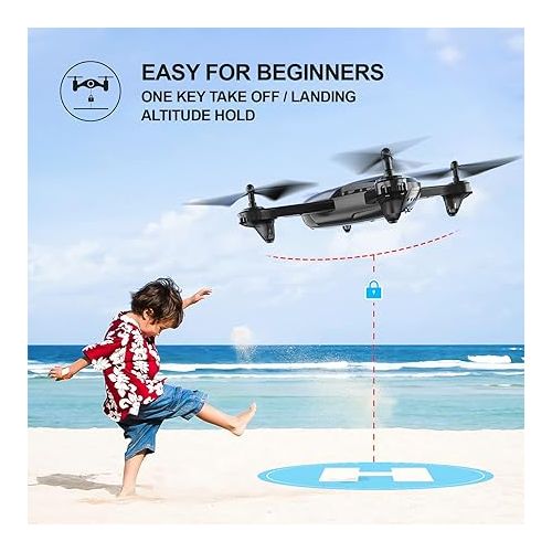  Cheerwing U89S Drone with Camera for Kids and Adults, 1080P HD FPV Drone 15 Mins Flight Time with One Key Take Off, Altitude Hold