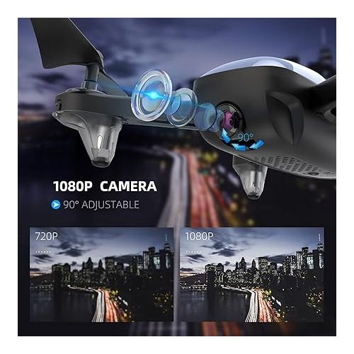  Cheerwing U89S Drone with Camera for Kids and Adults, 1080P HD FPV Drone 15 Mins Flight Time with One Key Take Off, Altitude Hold