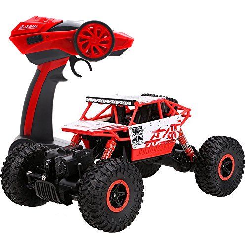  Cheerwing 1:18 Rock Crawler 2.4Ghz Remote Control Car 4WD Off Road RC Monster Truck (Red)