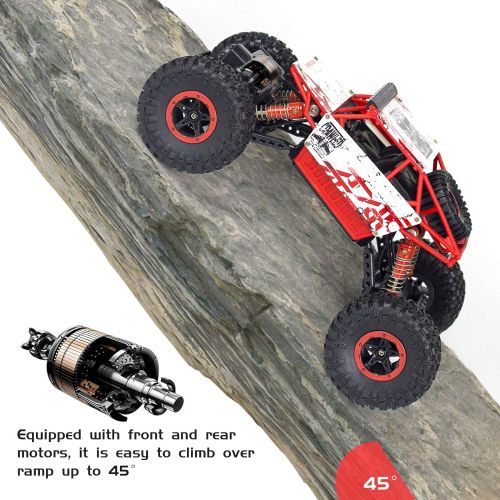  Cheerwing 1:18 Rock Crawler 2.4Ghz Remote Control Car 4WD Off Road RC Monster Truck (Red)