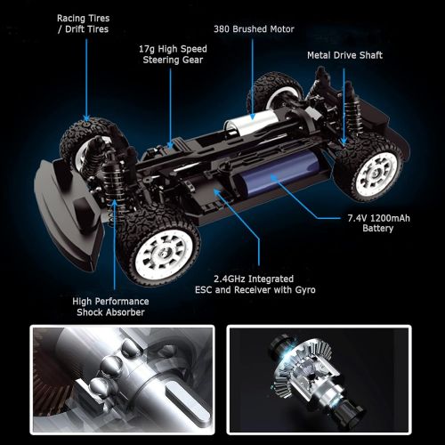  Cheerwing 1:16 2.4Ghz 4WD 30KM/H High Speed RC Car Remote Control Drift Car Truck for Kids and Adults