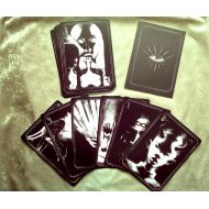 /CheesecakeWeasel Major Arcana Tarot Card Set, Gothic black and white illustrations, occult portraits, divination, witch, spiritual,death, skull, devil, cards