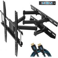 [아마존베스트]Cheetah Dual Articulating Arm TV Wall Mount Bracket for 20-65” TVs up to VESA 400 and 115lbs Only, Mounts on Studs up to 16” Only and Including Twisted Veins 10’ HDMI Cable & 6” 3-