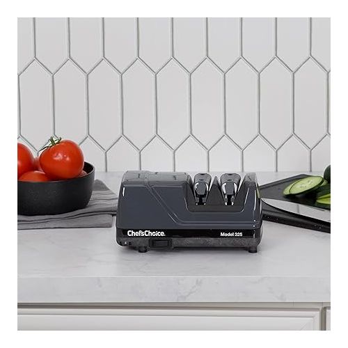  Chef’sChoice 325 Professional Diamond Hone Sharp-N-Hone Electric Kitchen Knife Sharpener NSF Certified, 2-Stage, Gray
