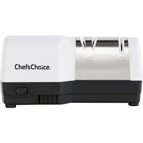  Chef’sChoice Hybrid Knife uses Diamond Abrasives and Combines Electric and Manual Sharpening for 20-Degree Straight and Serrated Knives, 2-Stage, White