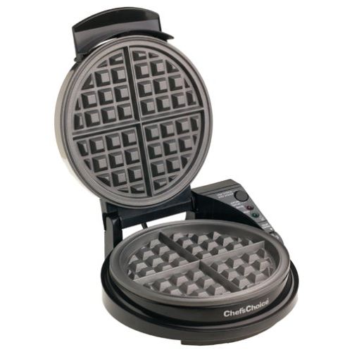  Chef’sChoice ChefsChoice 830B WafflePro Taste and Texture Select Nonstick Classic Belgian Waffle Maker with Unique Quad Baking System Easy to Clean, 4-Slice, Silver