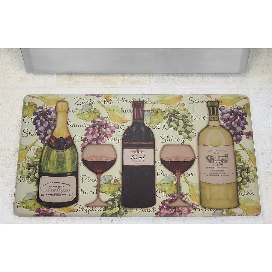  Chef Gear Wine Tasting Gelness 18-Inch x 30-Inch Anti-Fatigue Kitchen Mat in Multi