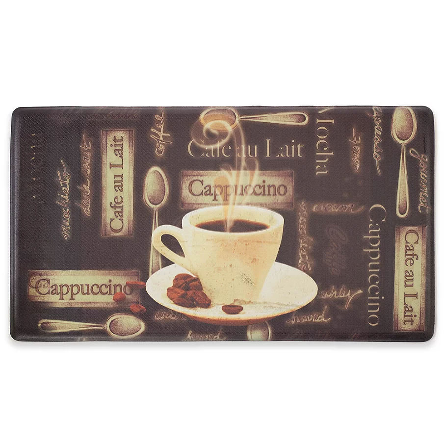  Chef Gear Cafe Au Lait Gelness Anti-Fatigue Kitchen Mat in Brown