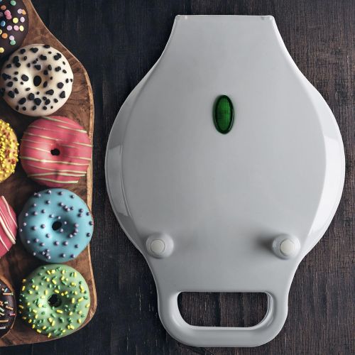  Chef Buddy Mini Donut Maker, Durable, Nonstick Easy to Use Mini Baking Machine - Cooks 7 Mini Doughnuts at a Time - Glazed, Frosted with Sprinkles, Nuts, or Vegan Donuts, & More, (