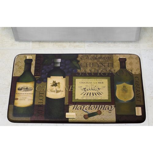  Chef Gear Favorite Wine Faux Leather Anti-Fatigue Cushioned Chef Mat, 18 by 30-Inch