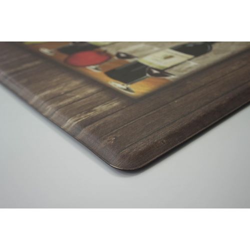  Chef Gear Sophisticated Wine with Border Anti-Fatigue Comfort Memory Foam Chef Mat, 20 x 32