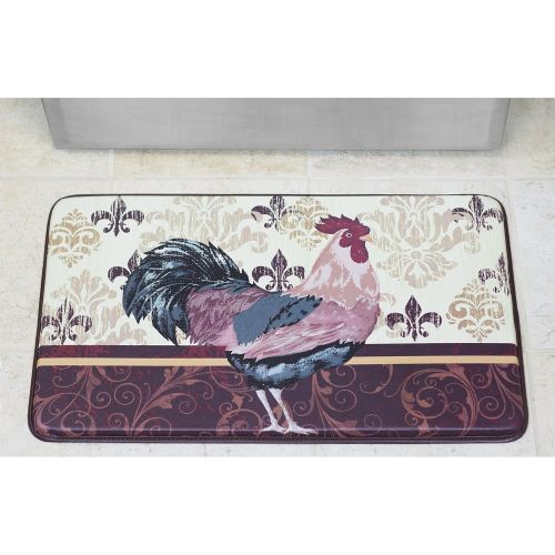  Chef Gear Imperial Rooster Faux Leather Anti-Fatigue Cushioned Chef Mat, 18 by 30-Inch