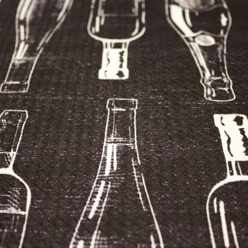  Chef Gear White Bottles Kitchen Mat, 20 x 32, Black