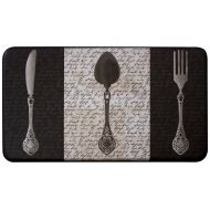 Chef Gear French Utensils Faux Leather Anti-Fatigue Cushioned Chef Mat, 18 by 30-Inch