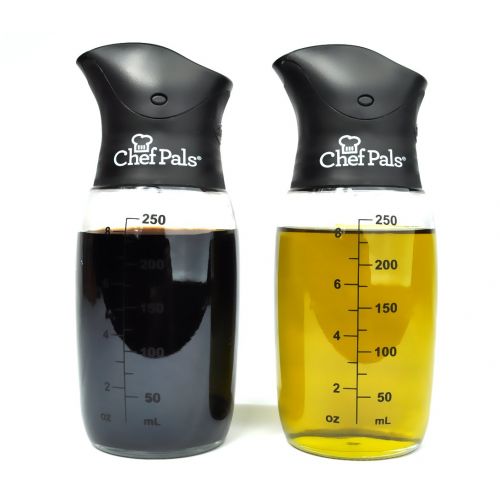  Chef Pals BOT-123 Auto-Flip Series Olive Oil Dispenser Bottle (2 Pack) Black