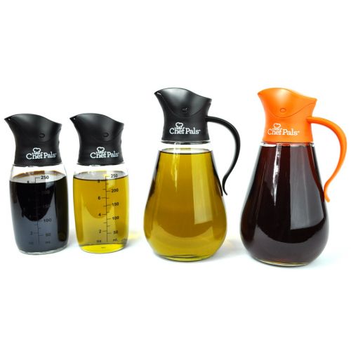  Chef Pals BOT-123 Auto-Flip Series Olive Oil Dispenser Bottle (2 Pack) Black