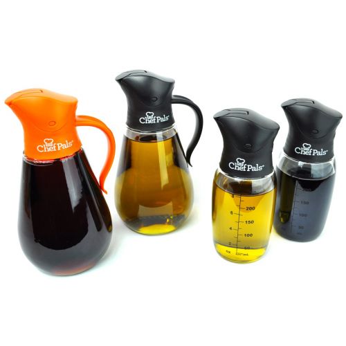  Chef Pals BOT-123 Auto-Flip Series Olive Oil Dispenser Bottle (2 Pack) Black