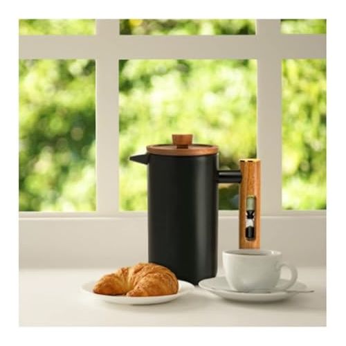  ChefWave Coffee Enthusiast Bundle Set - (34 oz) Double Wall Stainless Steel French Press Coffee Maker with Timer and Manual Conical Burr Coffee Grinder with Adjustable Setting (2 Items)