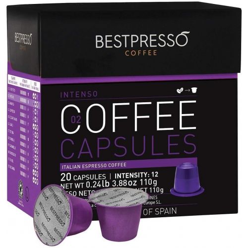  ChefWave CW-NCM01B Espresso Machine with 20-Count Intenso Dark Roast Coffee Capsules and Capsule Holder Bundle (2 Items)