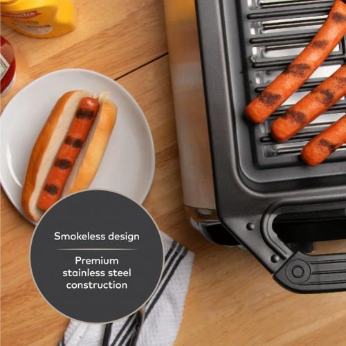  ChefWave Sosaku Smokeless Indoor Grill George Foreman Grill Removeable Plates Non-Stick Korean BBQ Electric Grill Indoor with Infrared Technology - Kebab Set, Fries Basket & Fish C