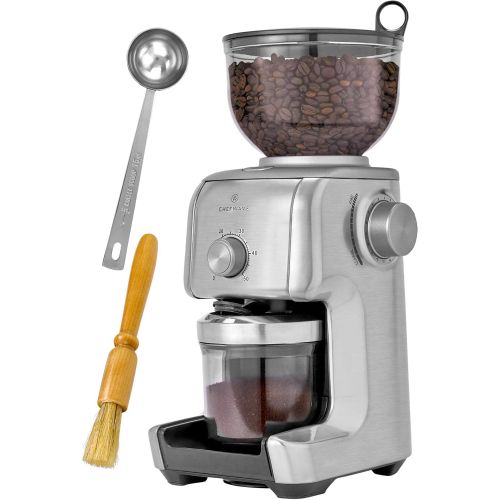  ChefWave Conical Burr Coffee Grinder - 16 Grind Settings Electric Coffee Bean Grinder - Die Cast Aluminum Housing - Scoop, Cleaning Brush - Coarse for French Press, Fine for Espres