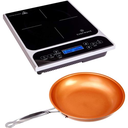  [아마존베스트]ChefWave CW-IC01 1800W Portable Induction Countertop Burner - Bonus 10” Copper Frying Pan - 20 Power/Temp Settings Digital LCD Touch Kitchen Cooktop Electric Cooker - Energy Effici