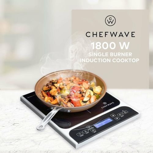  [아마존베스트]ChefWave CW-IC01 1800W Portable Induction Countertop Burner - Bonus 10” Copper Frying Pan - 20 Power/Temp Settings Digital LCD Touch Kitchen Cooktop Electric Cooker - Energy Effici