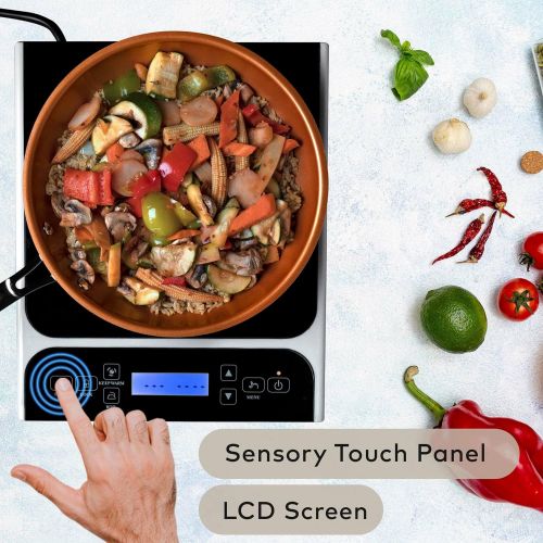  [아마존베스트]ChefWave CW-IC01 1800W Portable Induction Countertop Burner - Bonus 10” Copper Frying Pan - 20 Power/Temp Settings Digital LCD Touch Kitchen Cooktop Electric Cooker - Energy Effici