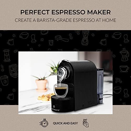  ChefWave Espresso Machine & Coffee Maker Compatible with Nespresso Original Capsules (Black) - Programmable, One-Touch, Premium, Italian 20 Bar High Pressure Pump with Pod Holder &