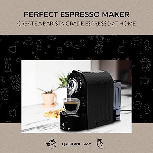  [아마존베스트]ChefWave Mini Espresso Machine - Nespresso Capsules Compatible - Programmable One-Touch 27 Oz. Water Tank, Premium Italian 20 Bar High Pressure Pump - 40 Pod Holder, 2 Double-Wall
