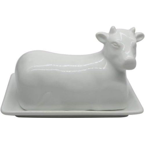  Butter Dish Cow Shaped White Ceramic / Porcelain by Chefcaptain