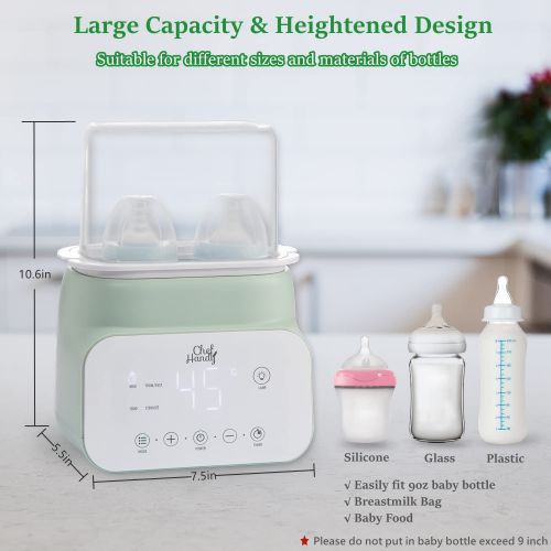  Baby Bottle Warmer, Chefhandy Multifunctional Baby Bottle Warmer and Food Heater with LCD Display, Precise Temperature Control, Fast Warmer for Baby Milk and Formula