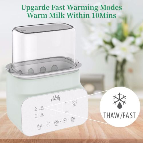  Baby Bottle Warmer, Chefhandy Multifunctional Baby Bottle Warmer and Food Heater with LCD Display, Precise Temperature Control, Fast Warmer for Baby Milk and Formula