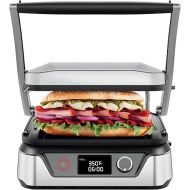 Chefman 5-in-1 Digital Panini Press Grill Sandwich Maker and Griddle Grill Combo with Removable, Reversible Dishwasher-Safe Grilling Plates, Opens 180° for Indoor BBQ /Flat Top Grill, Stainless steel