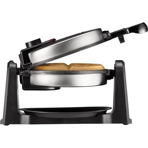  [아마존베스트]Chefman Rotating Belgian Waffle Maker 180° Single Flip Waffle Iron w/Non-Stick Plates Creates Restaurant Style Waffles Adjustable Timer & Locking Lid Space Saving Includes Drip Pla