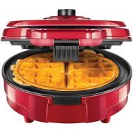 [아마존베스트]Chefman Anti-Overflow Belgian Maker w/Shade Selector & Mess Free Moat Round Waffle-Iron w/Nonstick Plates & Cool Touch Handle, Measuring Cup Included, Red