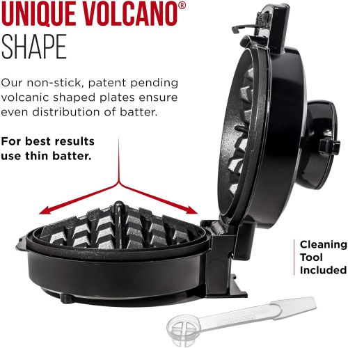  [아마존베스트]Chefman Belgian Maker, Patented No Overflow Perfect Pour Volcano Iron for Mess & Stress Waffles, Best Small Appliance Innovation Award Winner-FREE Measuring Cup & Pour Spout, Perso