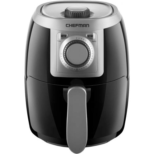  CHEFMAN Small, Compact Air Fryer Healthy Cooking, 2 Qt, Nonstick, User Friendly and Adjustable Temperature Control w/ 60 Minute Timer & Auto Shutoff, Dishwasher Safe Basket, BPA -