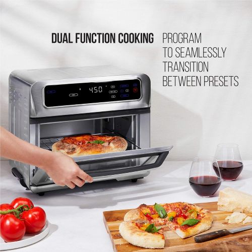  CHEFMAN Air Fryer Toaster Oven XL 20L, Healthy Cooking & User Friendly, Countertop Convection Bake & Broil, 9 Cooking Functions, Auto Shut-Off 60 Min Timer, Nonstick Stainless Stee