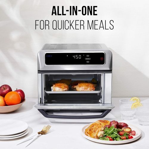  CHEFMAN Air Fryer Toaster Oven XL 20L, Healthy Cooking & User Friendly, Countertop Convection Bake & Broil, 9 Cooking Functions, Auto Shut-Off 60 Min Timer, Nonstick Stainless Stee