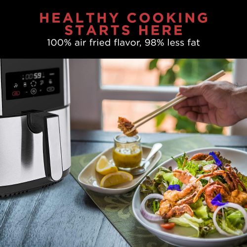  CHEFMAN Large Air Fryer Max XL 8 Qt, Healthy Cooking, User Friendly, Nonstick Stainless Steel, Digital Touch Screen with 4 Cooking Functions, BPA-Free, Dishwasher Safe Basket, Preh